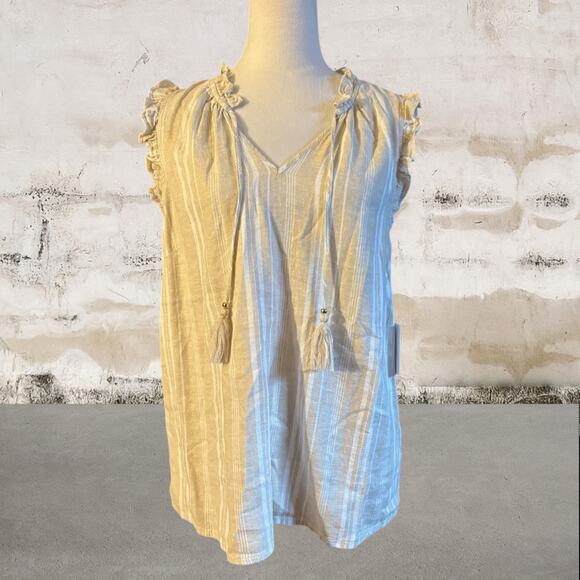 Ellen Tracy NWT Women's Linen Blouse Tank Size Medium - Picture 1 of 6
